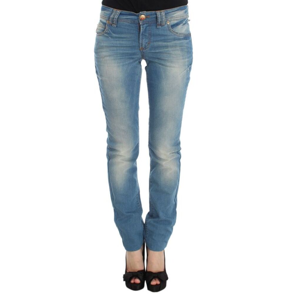 John Galliano Blue Wash Cotton Blend Slim Fit Women's Jeans